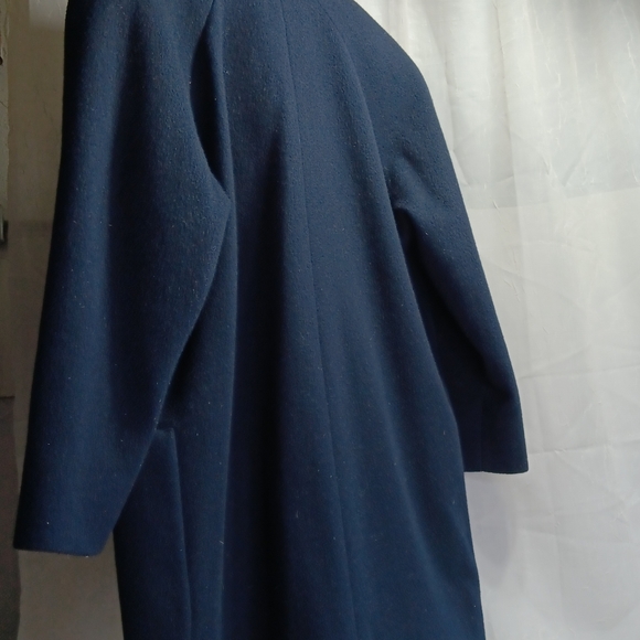 Jones New York Women's 100% Wool Overcoat Vintage Navy Blue Size M - Picture 3 of 11